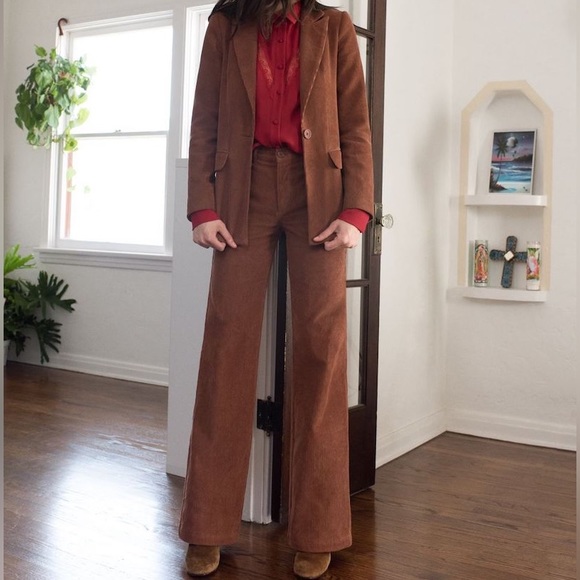 Reformation Dillon corduroy brown pant sz 27 - Picture 3 of 8